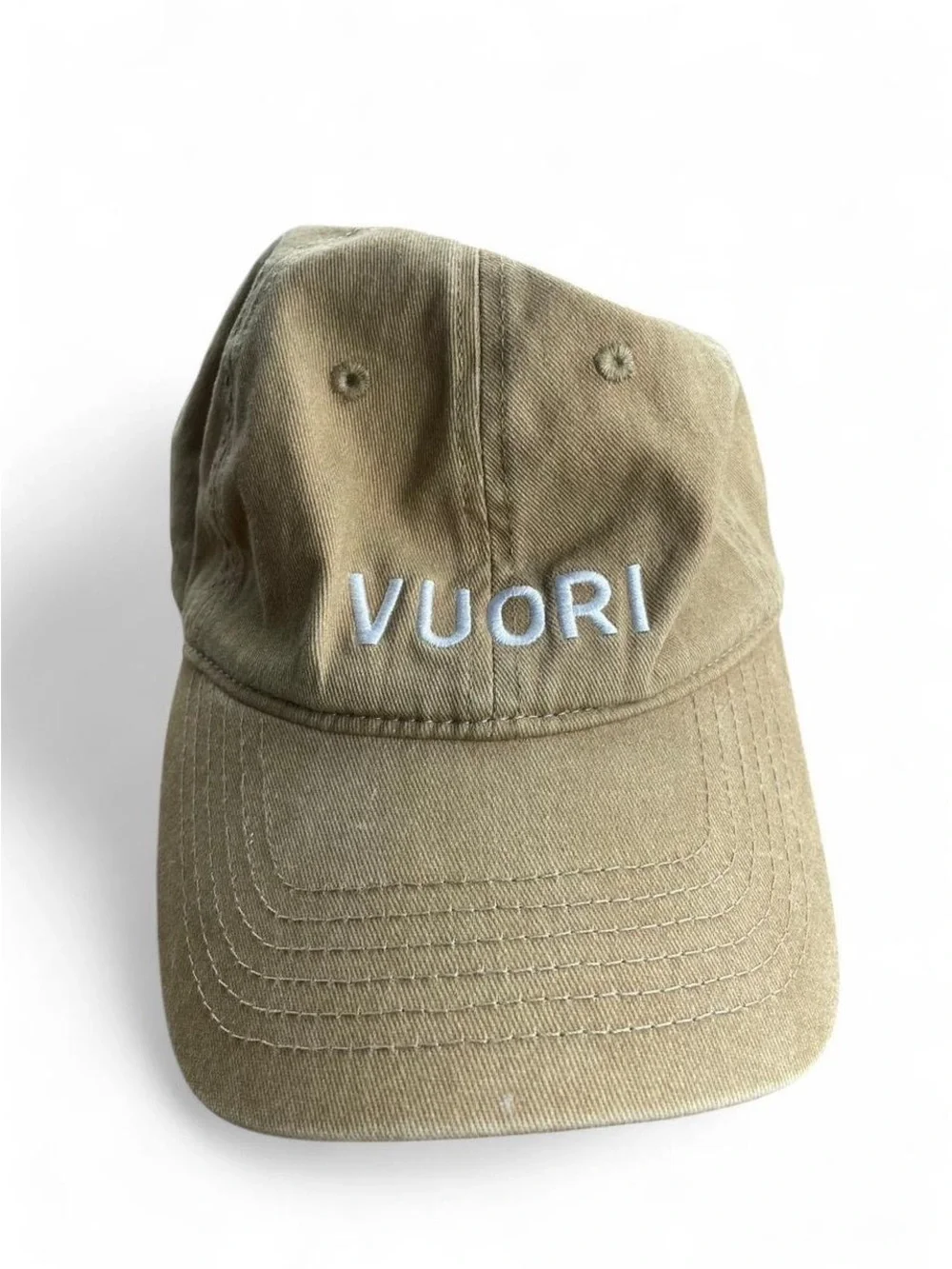Vuori Tan Baseball Cap with White Embroidery